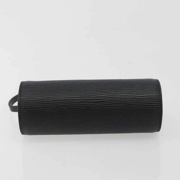 LOUIS VUITTON Epi Soufflot Pouch Black LV Auth BA14322