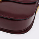 GUCCI Shoulder Bag Leather Bordeaux Gold Auth BA14323A-14