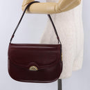 GUCCI Shoulder Bag Leather Bordeaux Gold Auth BA14323A-23