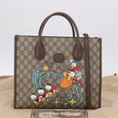 GUCCI GG Supreme Donald duck Hand Bag PVC 2way Beige Gold 648134 Auth BA14327M-12