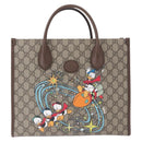 GUCCI GG Supreme Donald duck Hand Bag PVC 2way Beige Gold 648134 Auth BA14327M-13