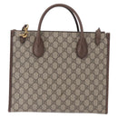 GUCCI GG Supreme Donald duck Hand Bag PVC 2way Beige Gold 648134 Auth BA14327M-2