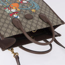 GUCCI GG Supreme Donald duck Hand Bag PVC 2way Beige Gold 648134 Auth BA14327M-7