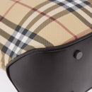 BURBERRY Nova Check Hand Bag PVC Beige Auth BA14329A-10