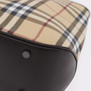 BURBERRY Nova Check Hand Bag PVC Beige Auth BA14329A-14