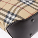 BURBERRY Nova Check Hand Bag PVC Beige Auth BA14329A-15