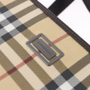 BURBERRY Nova Check Hand Bag PVC Beige Auth BA14329A-17