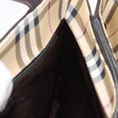 BURBERRY Nova Check Hand Bag PVC Beige Auth BA14329A-18