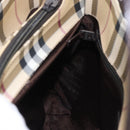 BURBERRY Nova Check Hand Bag PVC Beige Auth BA14329A-19