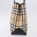 BURBERRY Nova Check Hand Bag PVC Beige Auth BA14329A-4
