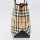 BURBERRY Nova Check Hand Bag PVC Beige Auth BA14329A-5