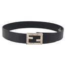 FENDI Belt Leather 35.4"" Black Auth BA14330-1