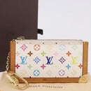 LOUIS VUITTON Monogram Multicolor Pochette Cles Purse White M92655 Auth BA14331V-12