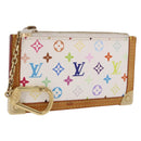 LOUIS VUITTON Monogram Multicolor Pochette Cles Purse White M92655 Auth BA14331V-1
