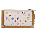 LOUIS VUITTON Monogram Multicolor Pochette Cles Purse White M92655 Auth BA14331V-2