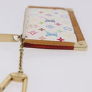 LOUIS VUITTON Monogram Multicolor Pochette Cles Purse White M92655 Auth BA14331V-4