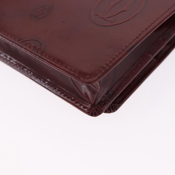 CARTIER Happy Birthday Long Wallet Patent leather Bordeaux Auth BA14336
