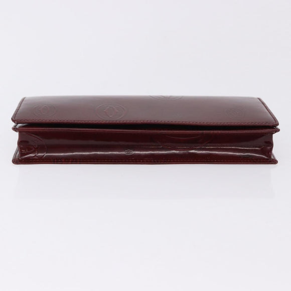 CARTIER Happy Birthday Long Wallet Patent leather Bordeaux Auth BA14336