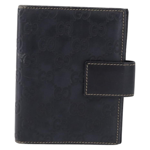 GUCCI Micro GG Guccissima Day Planner Cover Leather Navy 115240 Auth BA14338