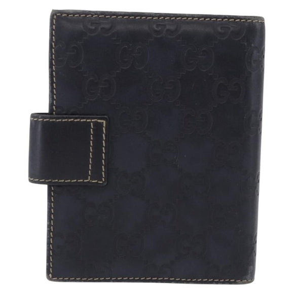 GUCCI Micro GG Guccissima Day Planner Cover Leather Navy 115240 Auth BA14338