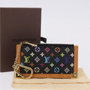 LOUIS VUITTON Monogram Multicolor Pochette Cles Purse Black M13664 Auth BA14342V-12
