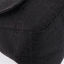 FENDI Zucchino Canvas Mamma Baguette Hand Bag Black Silver Auth BA14344-9
