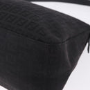 FENDI Zucchino Canvas Mamma Baguette Hand Bag Black Silver Auth BA14344-16