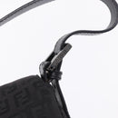 FENDI Zucchino Canvas Mamma Baguette Hand Bag Black Silver Auth BA14344-17