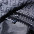 FENDI Zucchino Canvas Mamma Baguette Hand Bag Black Silver Auth BA14344-23