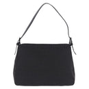 FENDI Zucchino Canvas Mamma Baguette Hand Bag Black Silver Auth BA14344-2
