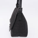 FENDI Zucchino Canvas Mamma Baguette Hand Bag Black Silver Auth BA14344-3