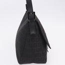 FENDI Zucchino Canvas Mamma Baguette Hand Bag Black Silver Auth BA14344-4