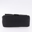 FENDI Zucchino Canvas Mamma Baguette Hand Bag Black Silver Auth BA14344-5