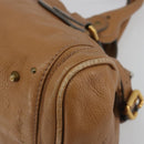 Chloe Paddington Hand Bag Leather Brown Gold Silver Auth BA14347V-8