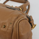 Chloe Paddington Hand Bag Leather Brown Gold Silver Auth BA14347V-16