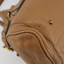 Chloe Paddington Hand Bag Leather Brown Gold Silver Auth BA14347V-17