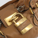 Chloe Paddington Hand Bag Leather Brown Gold Silver Auth BA14347V-18