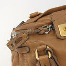 Chloe Paddington Hand Bag Leather Brown Gold Silver Auth BA14347V-19