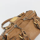 Chloe Paddington Hand Bag Leather Brown Gold Silver Auth BA14347V-20