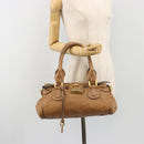 Chloe Paddington Hand Bag Leather Brown Gold Silver Auth BA14347V-26