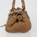 Chloe Paddington Hand Bag Leather Brown Gold Silver Auth BA14347V-3