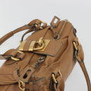 Chloe Paddington Hand Bag Leather Brown Gold Silver Auth BA14347V-6