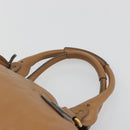 Chloe Paddington Hand Bag Leather Brown Gold Silver Auth BA14347V-14