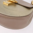 Chloe Drew Chain Shoulder Bag Leather Beige Gold Auth BA14348-14