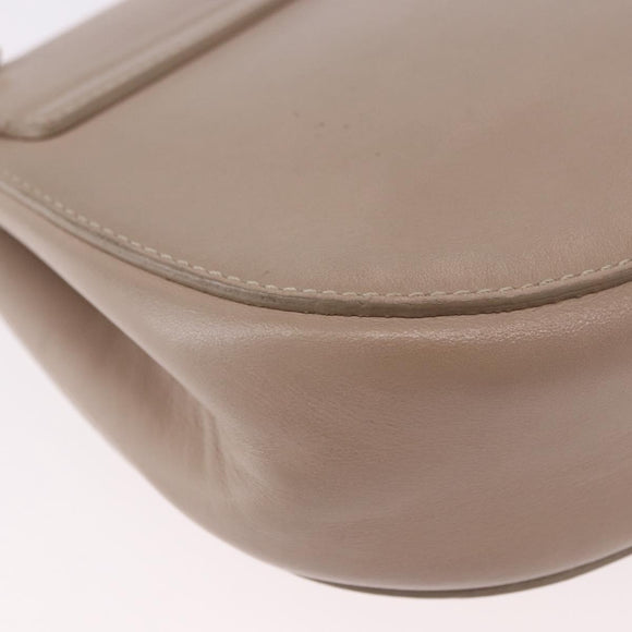 Chloe Drew Chain Shoulder Bag Leather Beige Gold Auth BA14348