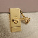 Chloe Drew Chain Shoulder Bag Leather Beige Gold Auth BA14348-17