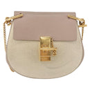 Chloe Drew Chain Shoulder Bag Leather Beige Gold Auth BA14348-13