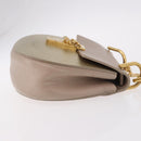 Chloe Drew Chain Shoulder Bag Leather Beige Gold Auth BA14348-3