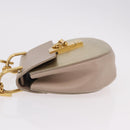 Chloe Drew Chain Shoulder Bag Leather Beige Gold Auth BA14348-4