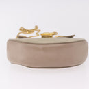 Chloe Drew Chain Shoulder Bag Leather Beige Gold Auth BA14348-5